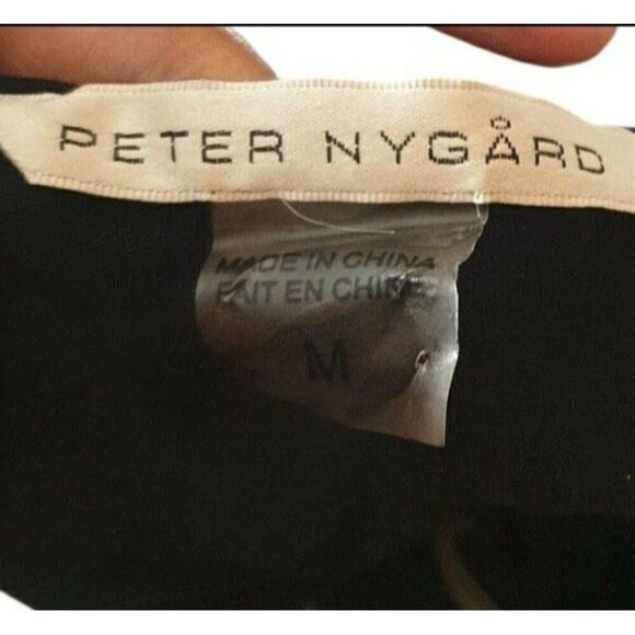 Peter Nygard Womens Sleeveless Maxi Dress M Black Gray Y2K Metallic Print Chic - Picture 6 of 7